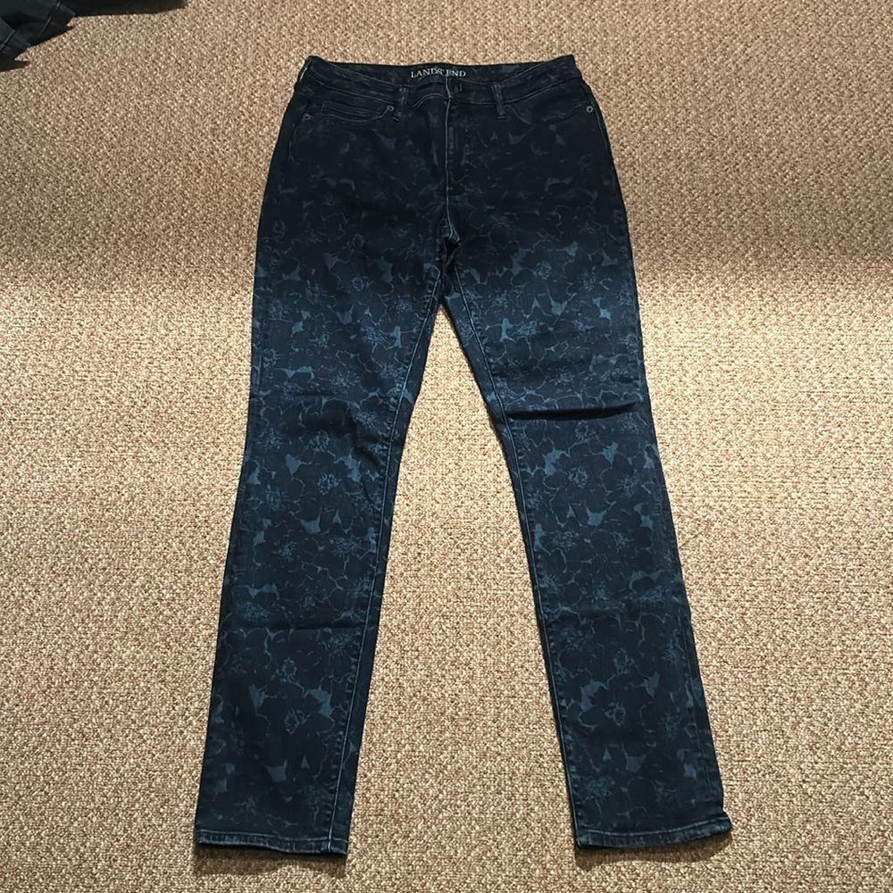 Lands end flower pattern jeans